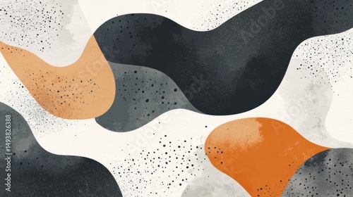 Wallpaper Mural Abstract Orange, Gray and White Waves Digital Art Torontodigital.ca