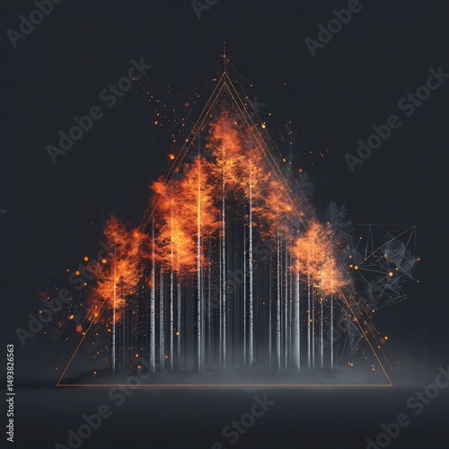 Burning Forest Geometric Triangle Concept