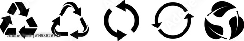 Recycle Icon Set – Sustainability and Eco-Friendly Symbols