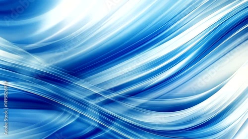 Fluidity Soft, undulating blue and white streaks create a serene, abstract background