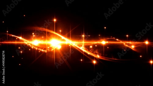Glowing streaks A dynamic orange burst against a dark background