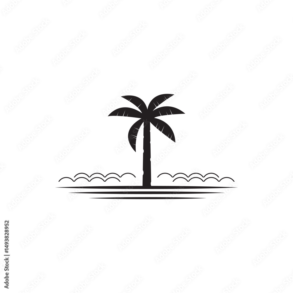 Fototapeta premium Palm tree summer logo template