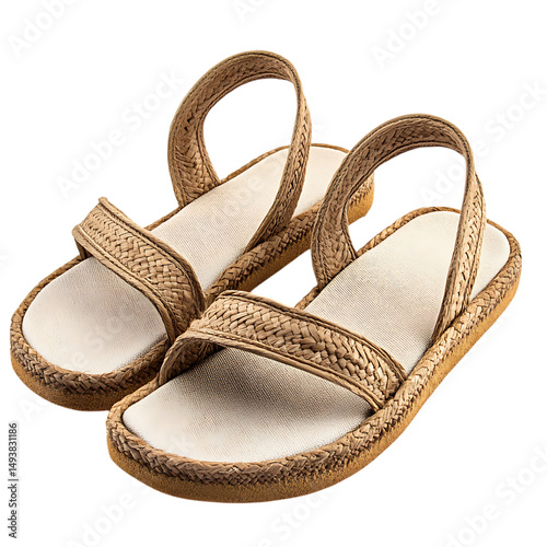 Fashion Forward Espadrille Inspired Sandals with So Isolated on Transparent Background