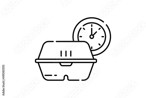 Lunch-break thin line icon, editable stroke, pixel perfect, compatible for mobile and web, outline icon, isolated on a white background