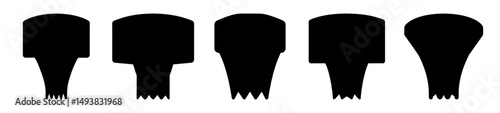 Fencing mask silhouette icons-Set of black silhouette icons of fencing masks, flat vector illustrations representing protective equipment used in the sport of fencing.