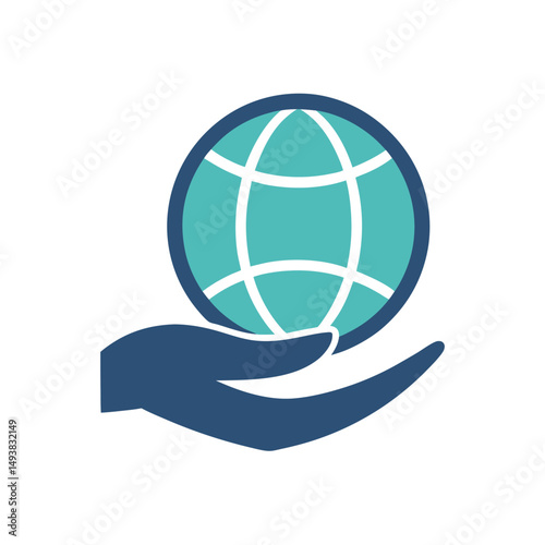 Hand Holding Globe Logo for Global Services