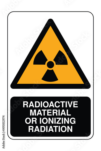 Radioactive Material or Ionizing Radiation Safety Sign with Explanation – High Quality Vectorial Image