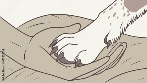 Gentle Hands Holding a Dog's Paw A Symbol of Love and Companionship