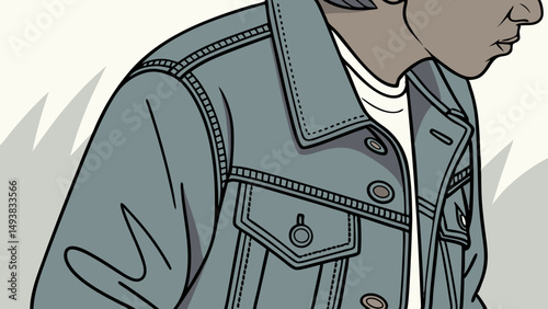 Stylish Denim Jacket Illustration Classic Design, Modern Appeal