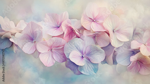 Wallpaper Mural Elegant wedding invitation card background vector. Minimal hand painted Elegant  Hydrangea flowers texture template background. Design for wedding, vip cover, poster, rsvp moderncard.Valentine's Day

 Torontodigital.ca