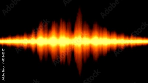 Yellow and orange waves across the screen on a black background