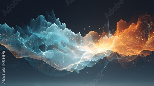 Abstract Fluid Wave Background with Luminous Light