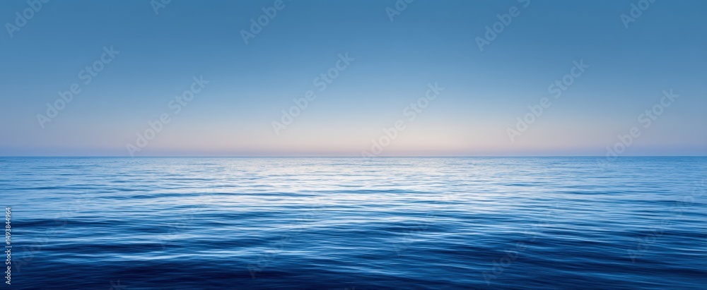 Fototapeta premium The serene ocean reflecting the soft hues of dusk and dawn.