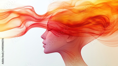 Fiery Woman: An Abstract Portrait of Inner Fire and Grace