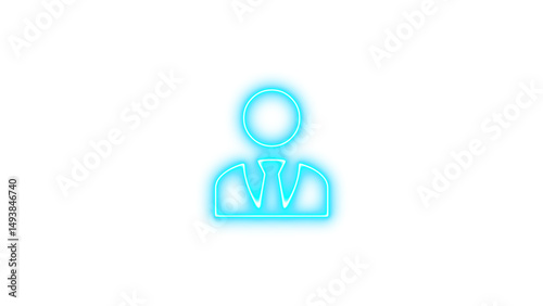 Free Download Neon icon of a person wearing a suit and tie, Neon account tie hat icon glow with transparent background - GFXLoad