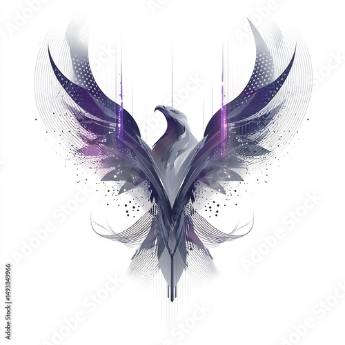 Phoenix Bird Abstract Illustration in Flight