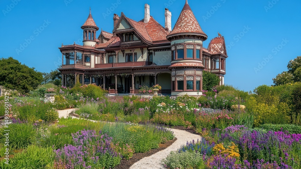 Victorian Mansion in a Beautiful Garden Victorian Mansion in a Beautiful Garden