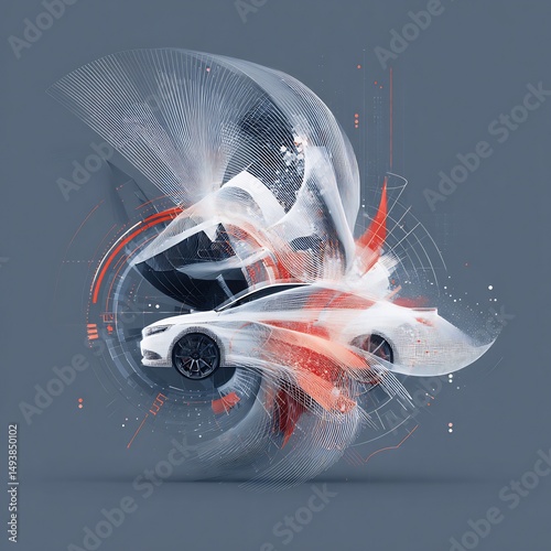 Modern Car Design Abstract Conceptualization