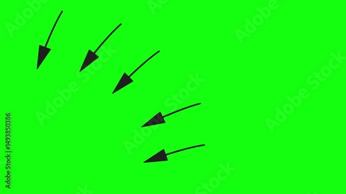 Directional Arrows on Green Background for Movement, Navigation