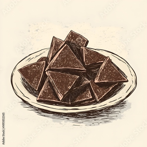 Professional Hand Drawn Crunchy Chocolate Chips Isolated Illustration for Baking Recipes