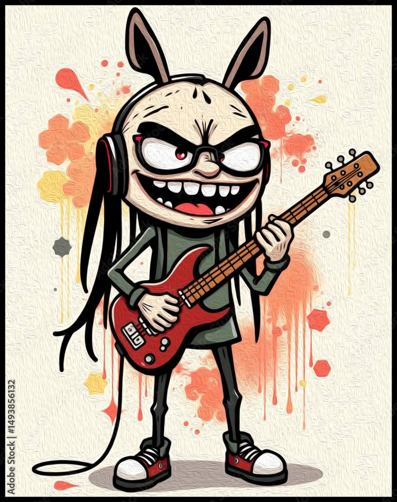 Fototapeta premium Musical theme. Oil painting. Pattern for printing on wall decorations.