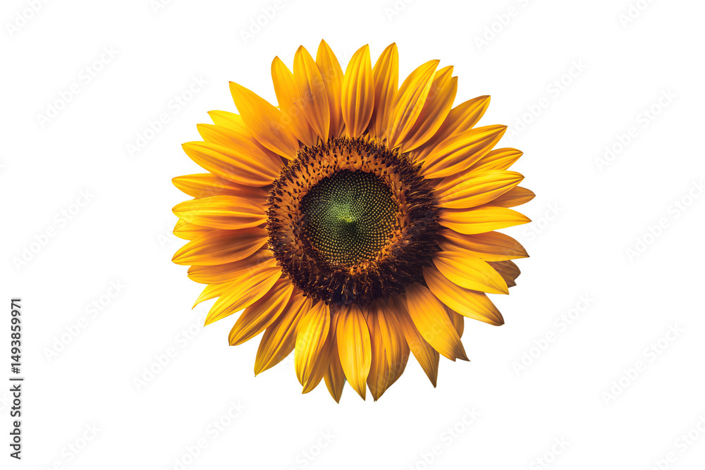 Fototapeta premium Sunflower with Vintage Aesthetic on transparent PNG