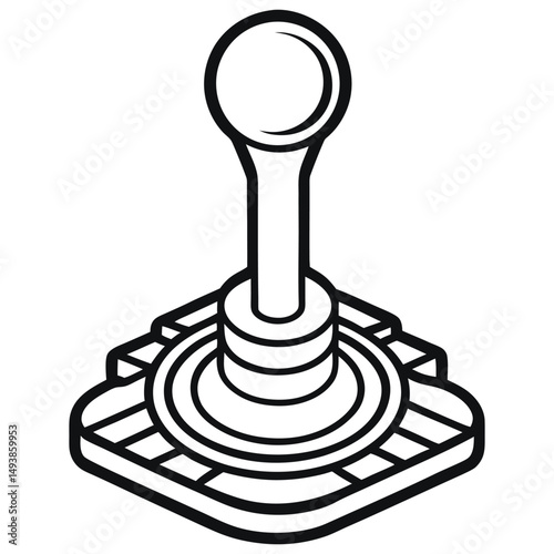 This simple, impactful graphic depicts a gear shift lever for a car or other vehicle.