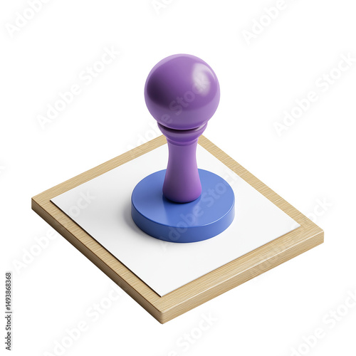 3D render of a document stamp icon, isolated on a transparent or white background, ideal for official, legal, business, or administrative design purposes.