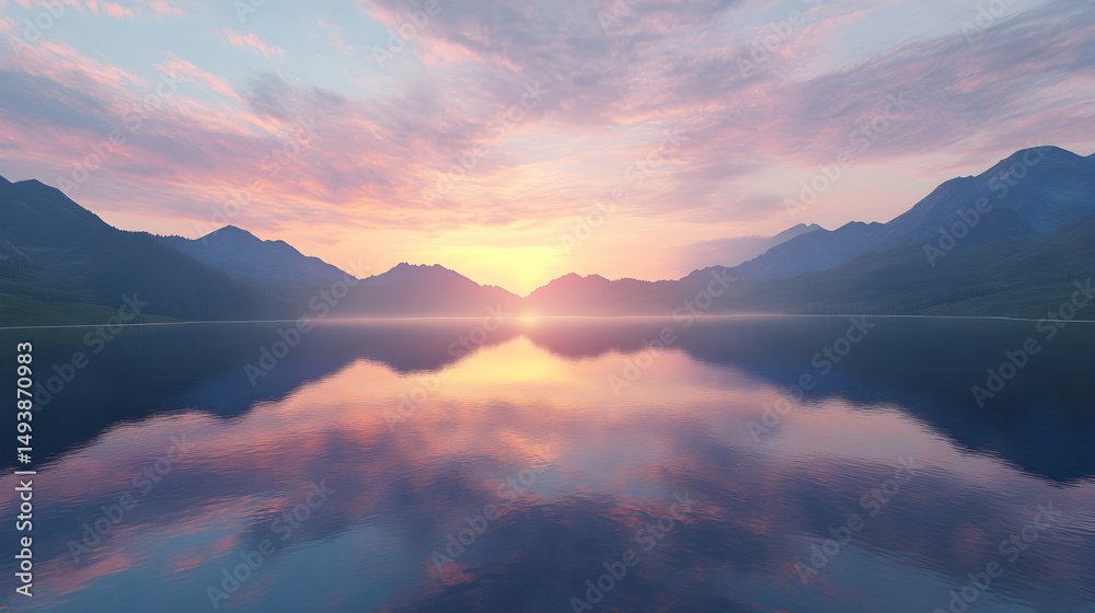 A Lake with a Beautiful Sunset in EC8F7 A Lake with a Beautiful Sunset in EC8F7