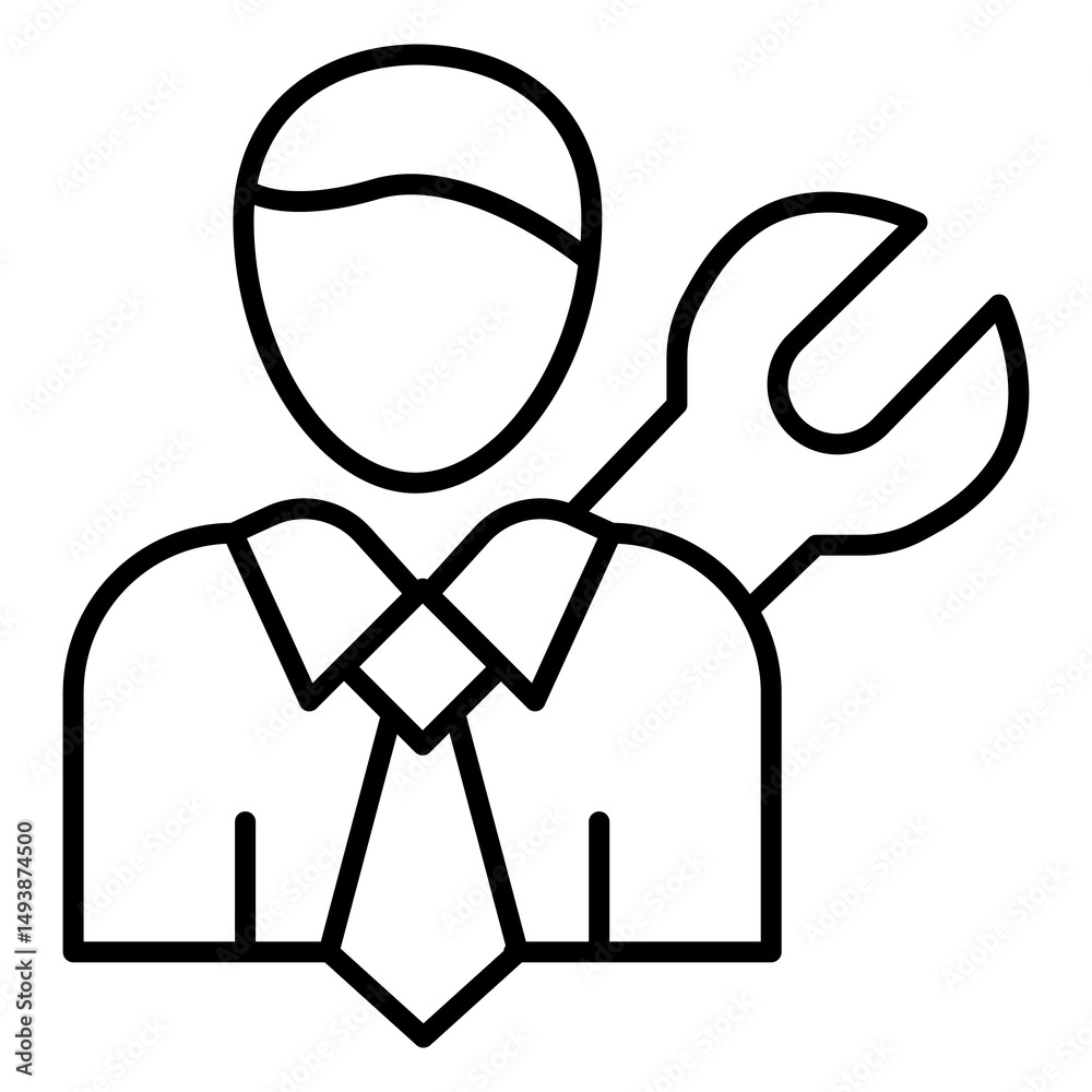 Obraz premium Industrial Mechanic and Maintenance Worker vector Icon design