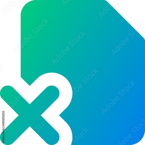 Modern gradient document delete icon