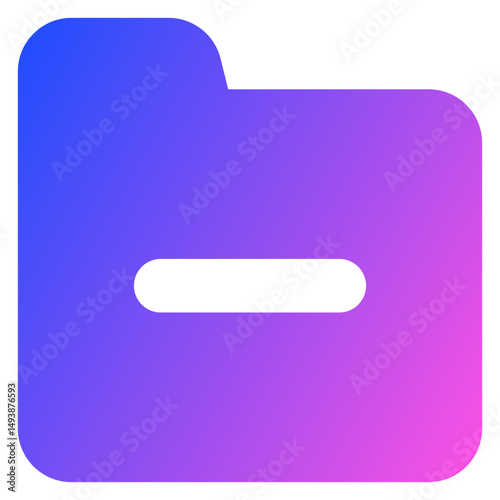 Gradient color folder icon with minus sign