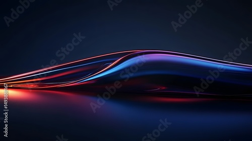 Abstract Neon Liquid Wave Dark Background Futuristic Design