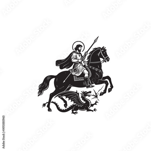 Saint George Slaying the Dragon Silhouette photo