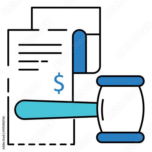 Monetary Fine Icon Representing Legal Consequences vector design
