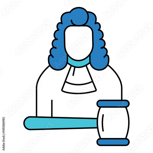 Legal Authority Judge Icon for Court Proceedings vector design