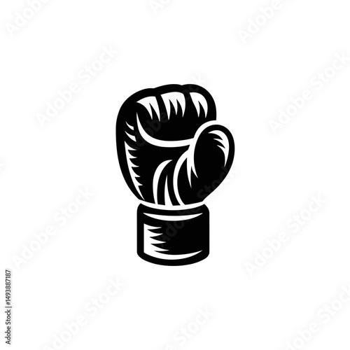 Boxing glove logo design representing strength and determination in sports branding