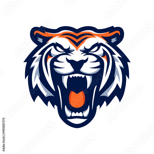 Fierce tiger logo representing strength and intensity in a bold design