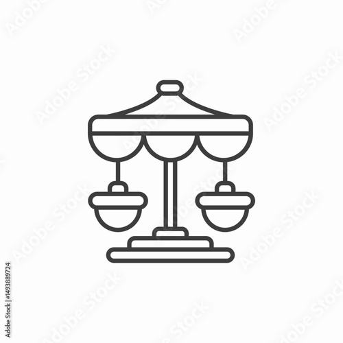 amusement park ride joy kids icon sign vector