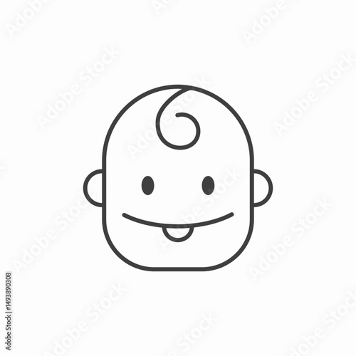 smiling baby face icon sign vector