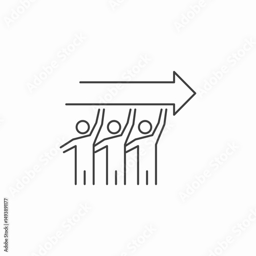 teamwork forward progress icon sign vector