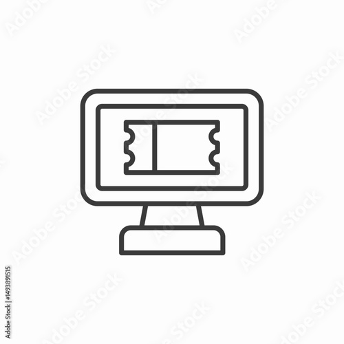 ticket screen display icon sign vector