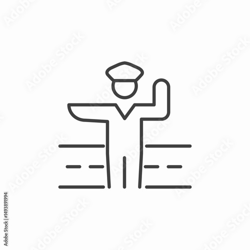 traffic officer control police icon sign vector