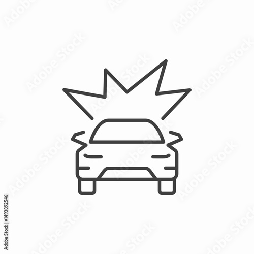 vehicle crash impact icon sign vector