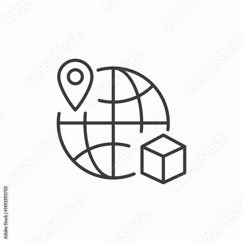 worldwide shipment cargo icon sign vector