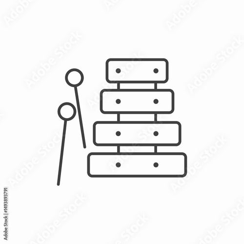 xylophone musical instrument icon sign vector