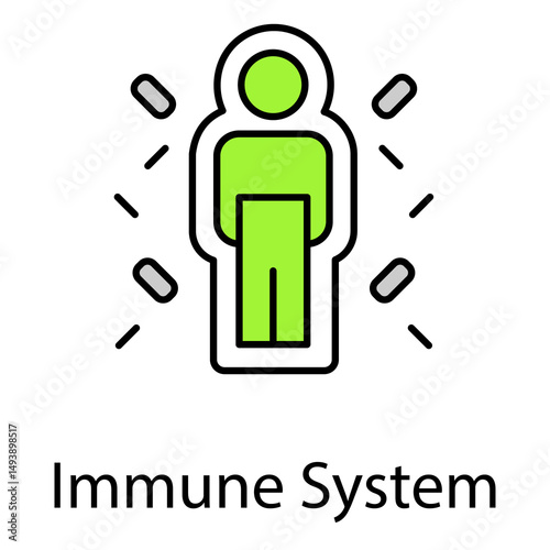 Immune System Vector Icon Representing Body Defense