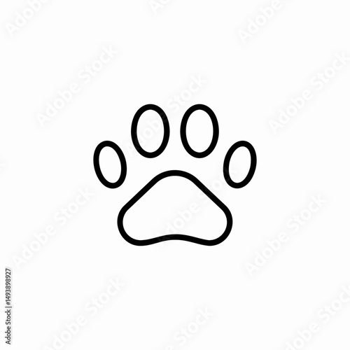 animal paw print icon sign vector