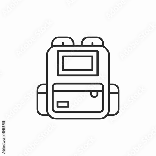 backpack bag school icon sign vector