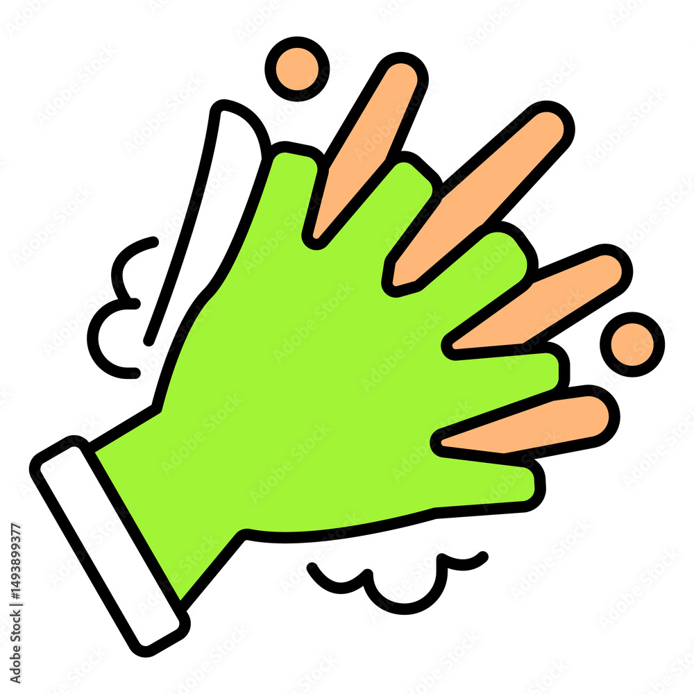 Obraz premium Clean Fingers Handwashing Vector Icon For Hygiene